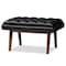 Baxton Studio Annetha Black Upholstered Walnut Finished Wood Ottoman 144-7934 - alternate 1